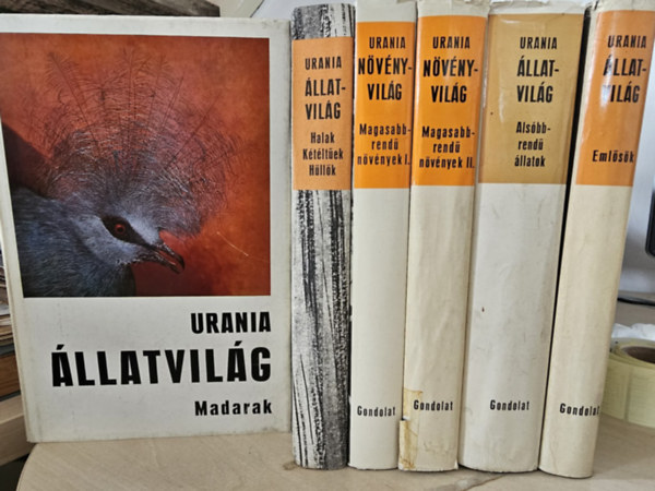 6 db Uránia állatvilág és növényvilág: Alsóbbrendű állatok+ Halak kétéltűek hüllők + Emlősök + Madarak + Magasabbrendű növények I-II