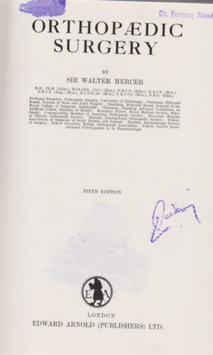 Walter Mercer - Orthopaedic Surgery