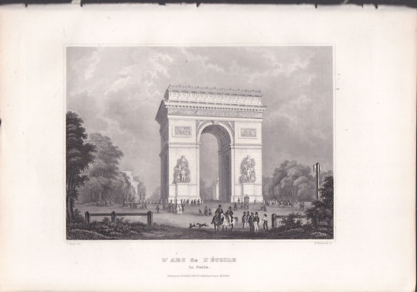 L'Arc de L'toile in Paris (A prizsi diadalv, Prizs, Franciaorszg, Eurpa) (16x23,5 cm mret eredeti aclmetszet, 1856-bl)