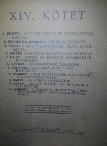 Mrnki tovbbkpz intzet 1941. vi tanfolyamainak anyaga XIV ktet.