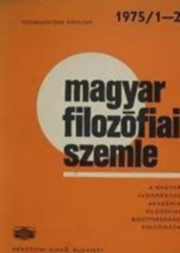 Mai filoz�fiai szemle 1975/1-2