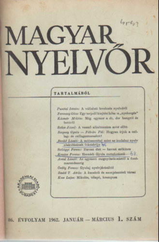 Lrincze Lajos - Magyar nyelvr 1962 vi teljes vfolyam (egybektve)