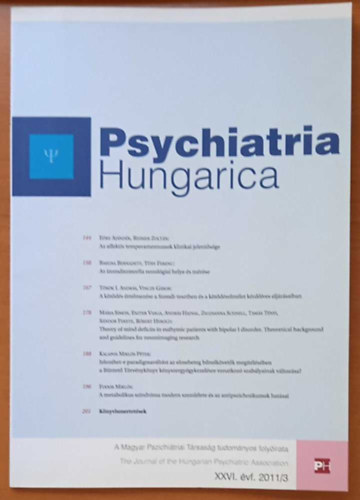 T�nyi Tam�s - Psychiatria Hungarica XXVI. �vf. 2011/3