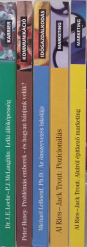 5 DB (BAGOLYVÁR KÖNYVKIADÓ) KÖNYV: LOENR-MCLAUGHLIN: LELKI ÁLLÓKÉPESSÉG+HONEY:PROBLÉMÁS EMBEREK-ÉS HOGYAN BÁNJUNK VELÜK?+LEBOOEUF:AZ ÖN SZERVEZÉS ISKOLÁJA+RIES-TROUT: POZÍCIONÁLÁS+ ALULRÓL ÉPÍTKEZŐ MARKETING