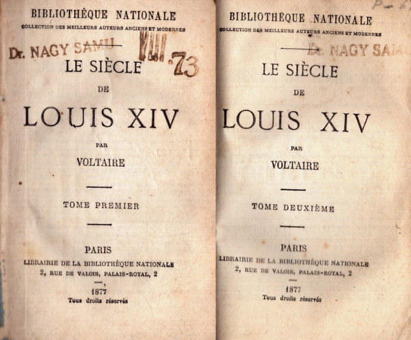 Voltaire - Le si�cle de Louis XIV I-IV k�tet egyben
