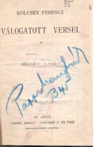 Négyesy László  (szerk.) - Kölcsey Ferencz válogatott versei