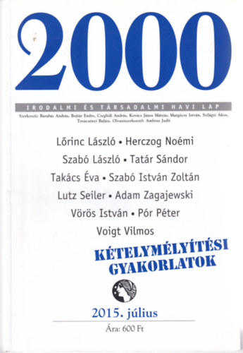 2000 Irodalmi �s T�rsadalmi Havi Lap - 2015. j�lius