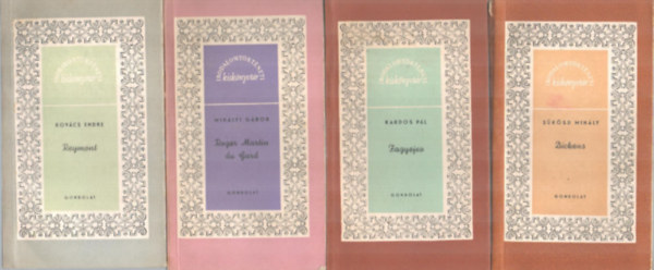 Kardos Pál, Mihályi Gábor, Kovács Endre Sükösd Mihály - 4 db Irodalomtörténeti kiskönyvtár ( Dickens, Fagyejev, Roger Martin du Gard, Reymont )