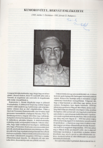 Kubinyi Andrs - Kumorovitz L. Bernt emlkezete ( 1900-1992 ) - Dediklt - Klnlenyomat