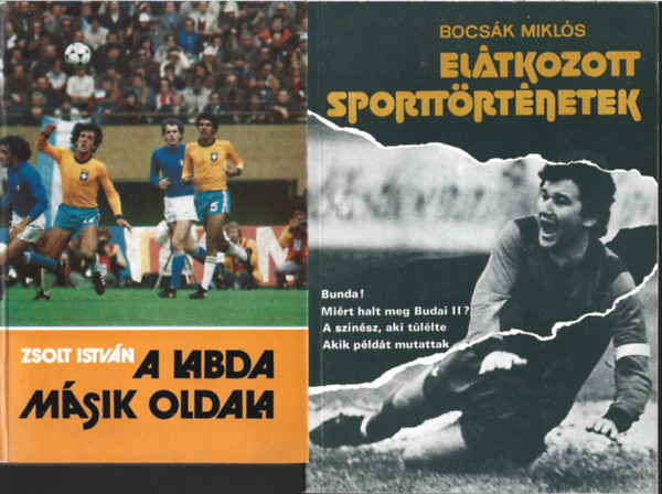 4 db knyv, Zsolt Istvn: A labda msik oldala, Bocsk Mikls: Eltkozott sporttrtnetek, Mezei Andrs: Ki beszl itt mr Mexikrl?, Molnr Kroly: Mirt veszt a gyztes?