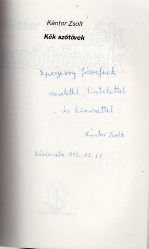 Kntor Zsolt - Kk sztvek (dediklt)