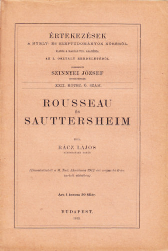 R�cz Lajos - Rousseau �s Sauttersheim