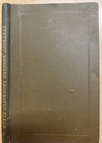 Fin�nczy Ern�  (ford.) - Lykurgos besz�de Leokrates ellen