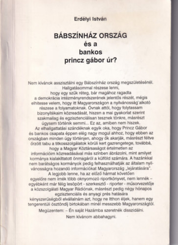 Erdélyi István - Bábszínház ország és a bankos princz gábor úr?