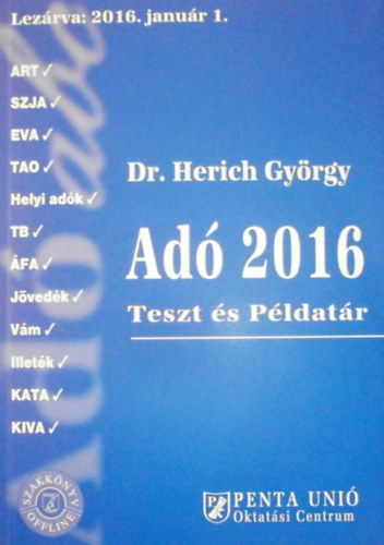 Dr Herich Gyrgy - Ad 2016 - Teszt s pldatr