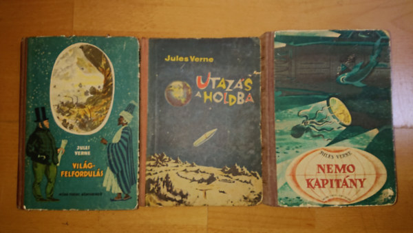 Jules Verne - 3 k�tet Jusel Verne-t�l: Vil�gfelfordul�s, Utaz�s a holdba, Nemo kapit�ny