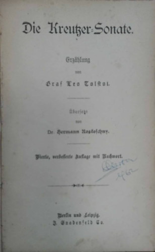 Leo Tolstoi - Die Kreutzer-Sonate
