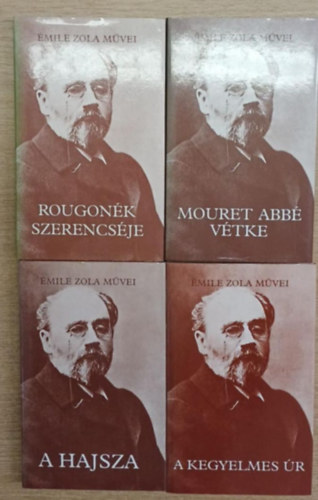 �mile Zola - 4 db az �mile Zola m�vei sorozatb�l: Mouret Abb� v�tke - Rougon�k szerencs�je - A kegyelmes �r - A hajsza