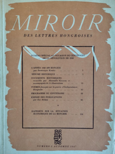 Miroir II. - Des Lettres Hongroises