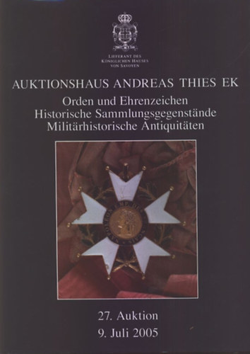 Auktionshaus Andreas Thies - 27. auktion (9. juli, 2005)