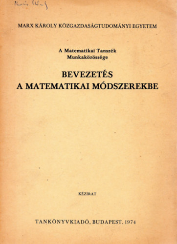 Bevezets a matematikai mdszerekbe