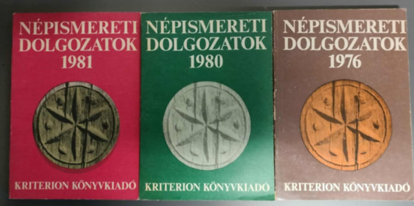 3 db Népismereti Dolgozatok kötet: 1976+1980+1981