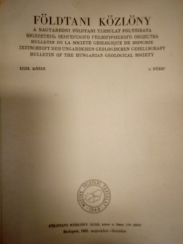 Fldtani kzlny XCIII. ktet, 4. fzet / 1963 szeptember - december /