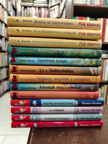 Thomas Brezina - Knyvcsomag, 13 db. Brezina knyvek. Boszik az iskolapadban+Az a boszorknyos szerelem+Hogyan vltoztassuk bkv a tesnkat+Mennyit r egy kutyalet+Szerelmes koalk+