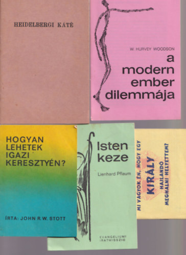 5 db Vallsi fzet: Mi vagyok n, hogy egy kirly hajland meghalni helyettem, Hogyan lehetek igazi keresztyn, A modern ember dilemmja, Heidelbergi Kt.