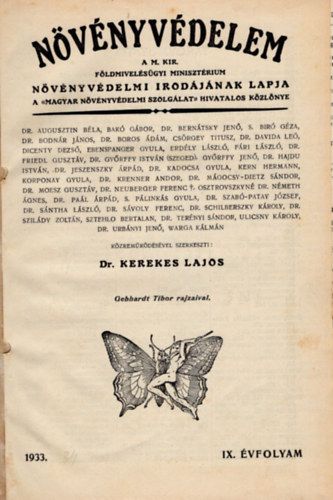 Dr. Kerekes Lajos - Növényvédelem 1933-1934. IX-X. évfolyam (2 évfolyam egybekötve)