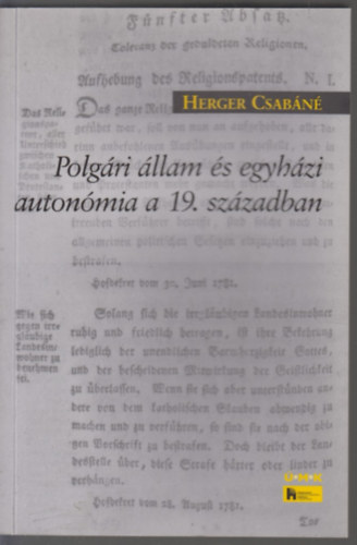 Herger Csabn - Polgri llam s egyhzi autonmia a 19. szzadban