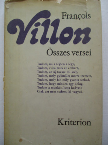 Francois Villon - Francois Villon összes versei