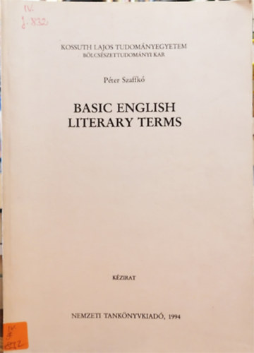 Szaffk� P�ter - Basic english literary terms