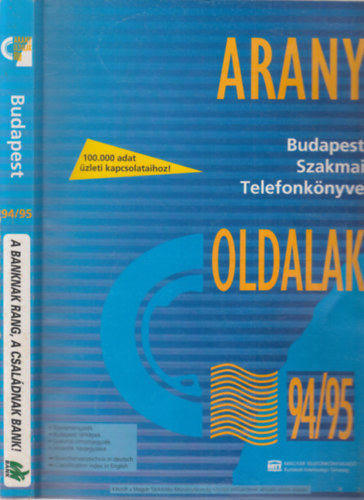 Arany Oldalak - Budapest szakmai telefonknyve 94/95