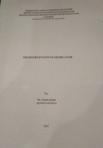 Dr. Lvai Lszl - Nvnylettani gyakorlatok
