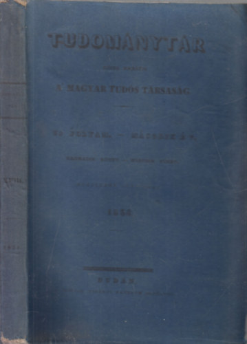 Luczenbacher Jnos - Tudomnytr 1838/3.- rtekezsek (Kzre bocstja a Magyar Tuds Trsasg, III. ktet, 2. fzet)