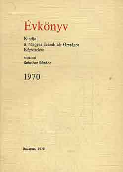Scheiber S�ndor  (Szerk.) - �vk�nyv 1970