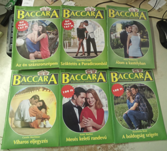 Charlotte Lamb, Mary Wibberley, Carole Mortimer Angela Garson - Baccara - Veszlyes jtkok 2000. jlius-december (6 db): Az n szzszorszpem - Szktets a paradicsombl - lom a kastlyban - Viharos eljegyzs - Mess keleti randev - A boldogsg szigete