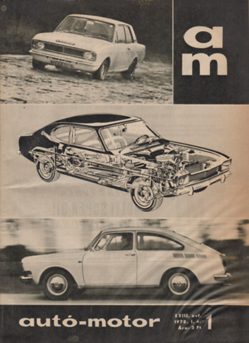 Aut�-Motor 1970. XXIII. �vfolyam/1-24 (hi�ny: 3,15,16,18,19,21,22,23 sz�m), 16 db, lapsz�monk�nt
