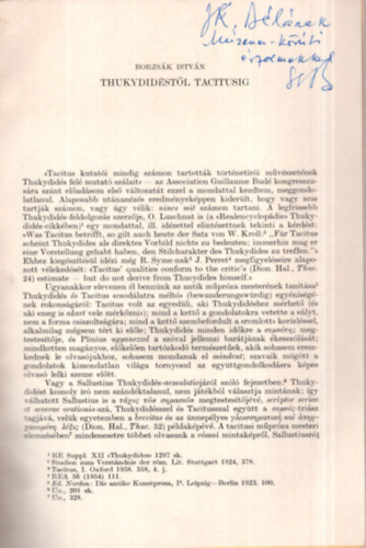 Borzs�k Istv�n - Thukydid�st�l Tacitusig.