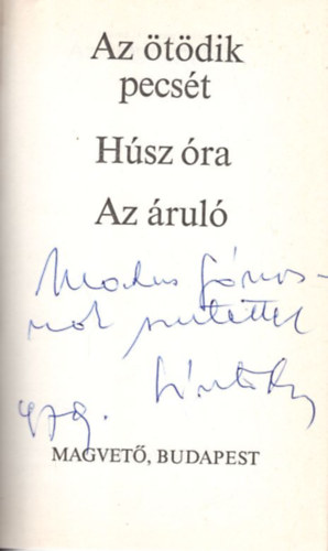 Snta Ferenc - Az tdik pecst-Hsz ra-Az rul  - dediklt