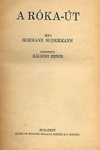 Hermann Sudermann - A rka-t