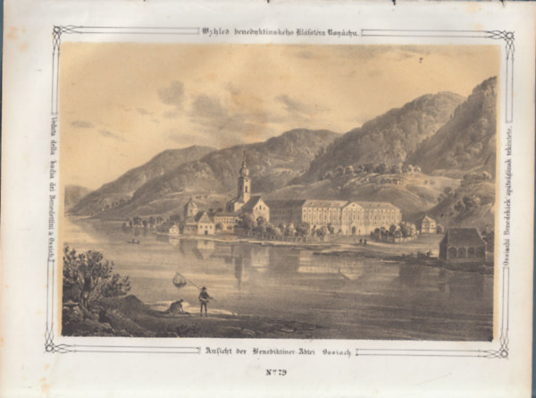 Ossiachi Benedekiek ap�ts�g�nak tekintete - eredeti litogr�fia (metszet)