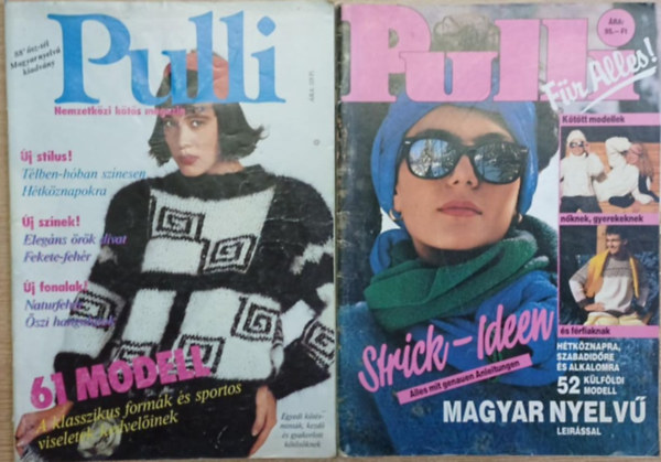 2 db Pulli kézimunka magazin: 88' ősz-tél - Pulli Für Alles! (magyar nyelvű leírással)