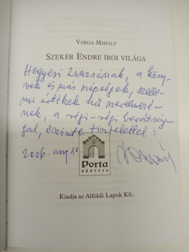 Varga Mihly - Szekr Endre ri vilga