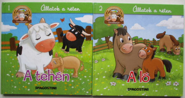 2 db könyv, Hangos történetek a csodatanyáról - A tehén, Állatok a réten - A ló