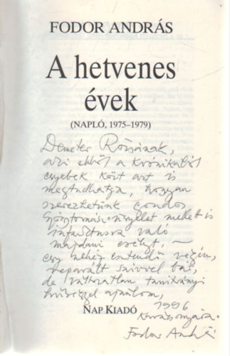 Fodor Andrs - A hetvenes vek ( napl, 1975-1979 )