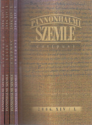 Sulyok Elem�r  (f�szerk.) - Pannonhalmi Szemle 2006/1-4. (XIV., teljes �vfolyam)- 4 db. lapsz�m