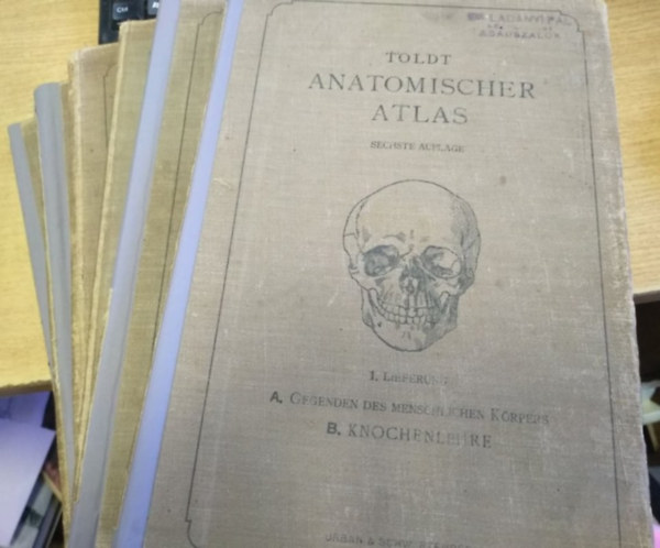 Dr. Carl Toldt - Anatomischer Atlas fr Studierende und Arzte I-VI. (Anatmiai atlasz dikok s orvosok szmra)
