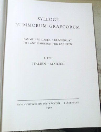 Gotbert Moro  (szerk.) - Sylloge nummorum graecorum I. Teil - Italien - Sizilien